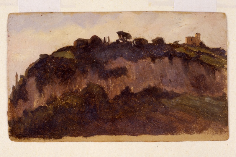 Diego Angeli, Monte Parioli 1891, olio su carta Diego Angeli, Monte Parioli 1891, olio su carta
