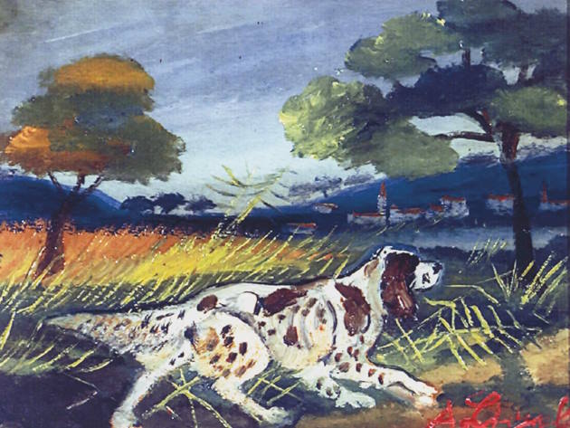 CANE, 1940-1951, Olio su compensato,21,5 x 28 cm, Collezione Mazzanti, Parma CANE, 1940-1951, Olio su compensato,21,5 x 28 cm, Collezione Mazzanti, Parma