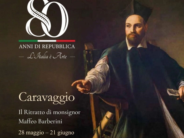 Caravaggio. Il Ritratto di monsignor Maffeo Barberini-Fonti: locandina ufficiale della mostra Caravaggio. Il Ritratto di monsignor Maffeo Barberini-Fonti: locandina ufficiale della mostra