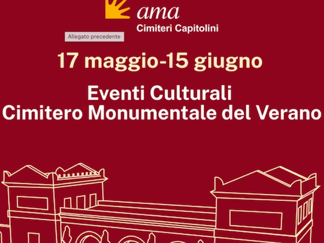 Visite culturali al Verano. Programma primavera 2025-Foto: locandina ufficiale dell'evento Visite culturali al Verano. Programma primavera 2025-Foto: locandina ufficiale dell'evento