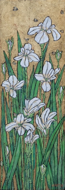 Garth Speight, Iris a Villa Torlonia, acrilico, cm. 35x90 Garth Speight, Iris a Villa Torlonia, acrilico, cm. 35x90