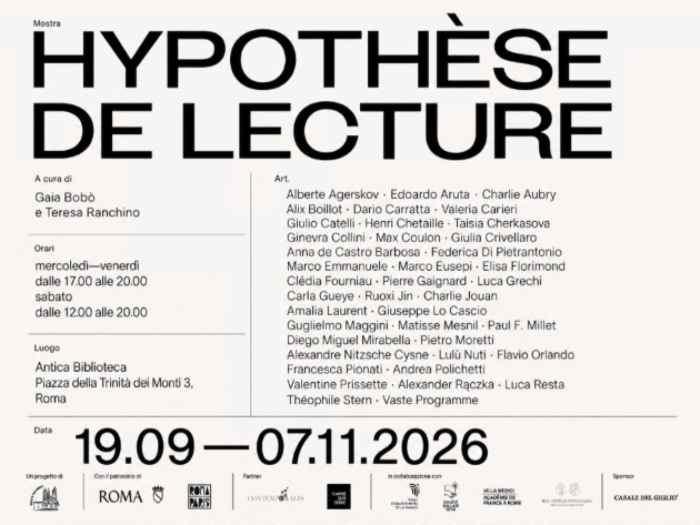 Hypothèse de lecture, mostra d'arte contemporanea-Foto: locandina ufficiale della mostra