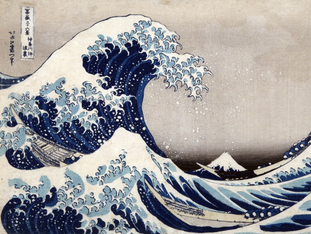 Foto: Katsushika Hokusai, La [Grande] Onda presso la costa di Kanagawa dalla serie Trentasei vedute del monte Fuji 1830-1832, Silografia policroma ©Courtesy of Museo d’Arte Orientale E. Chiossone