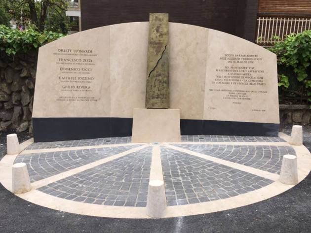 Monumento ai caduti di Via Mario Fani ph. Sovrintendenza Capitolina ai Beni Culturali Monumento ai caduti di Via Mario Fani ph. Sovrintendenza Capitolina ai Beni Culturali