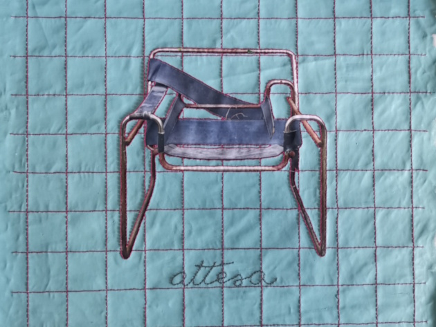 Piero Angelo Orecchioni, Attese, 2024. Stampa fotografica su tela, smalto, acrilico