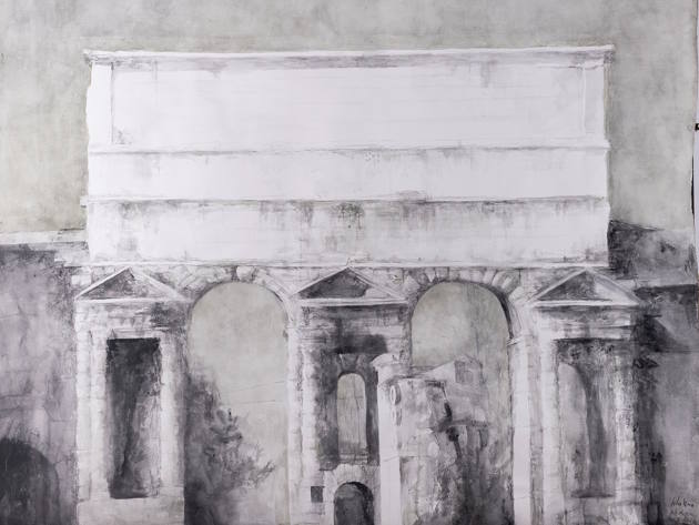 Pedro Cano, Porta Maggiore, 2025, Acquerello su carta, 114x139, foto José Luis Montero