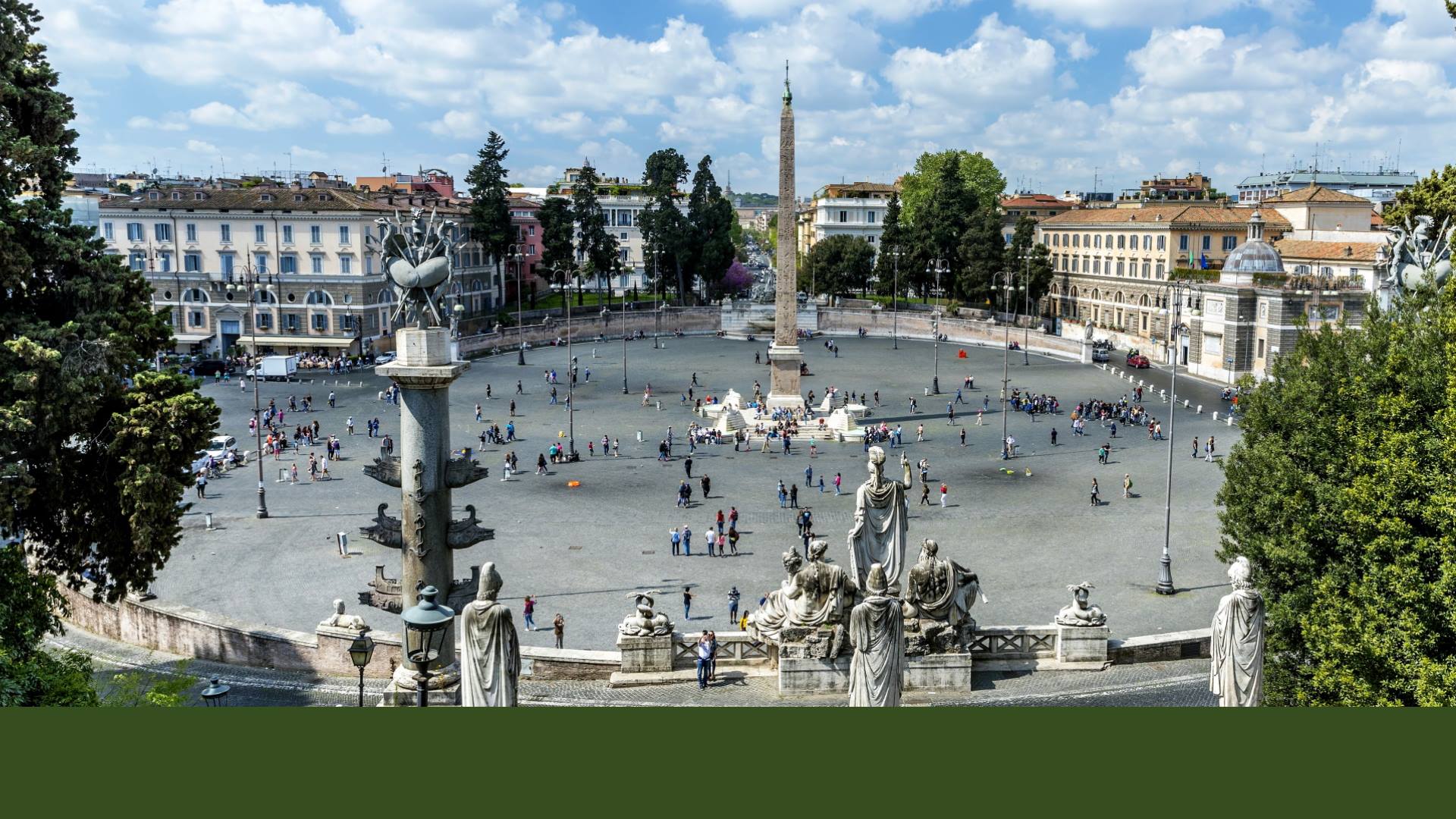 Piazza del Popolo: scenografico ingresso al cuore della Capitale