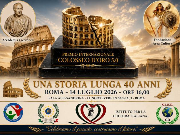 Premio internazionale Colosseo d’oro 5.0-Foto: locandina ufficiale della manifestazione Premio internazionale Colosseo d’oro 5.0-Foto: locandina ufficiale della manifestazione