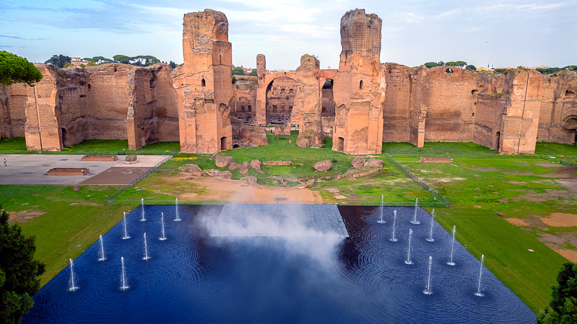 Specchio d'acqua alle Terme di Caracalla Ph. Fabio Caricchia, MiC-Soprintendenza Speciale di Roma Specchio d'acqua alle Terme di Caracalla Ph. Fabio Caricchia, MiC-Soprintendenza Speciale di Roma