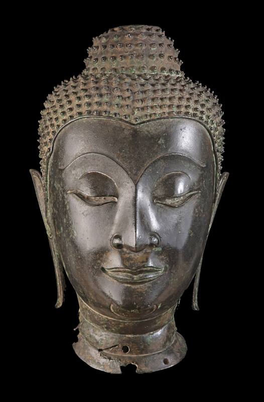 Testa Buddha stile sukhothai sec. XV-XVI Testa Buddha stile sukhothai sec. XV-XVI