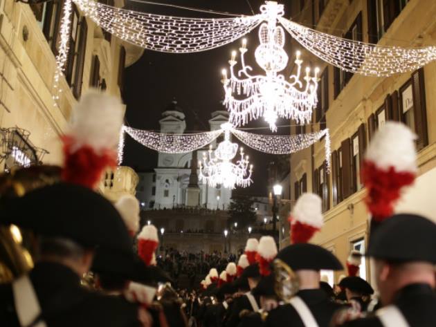 Cartoon Christmas Lights in via dei Condotti Cartoon Christmas Lights in via dei Condotti