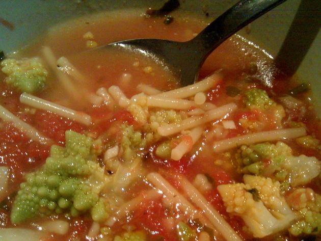 Pasta e broccoli in brodo d'arzilla