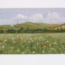 Diego Angeli, Castel Giubileo sulla via Cassia 1894, olio su cartone