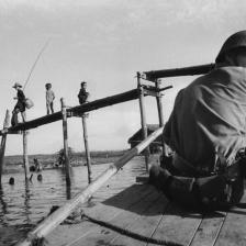 Pattugliamento nel canale, Binh Hung, Vietnam del Sud 1960