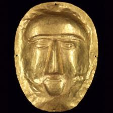 Maschera funeraria I sec. d.C., Oro, Thaj, Tell al-Zayer, Museo Nazionale Riad