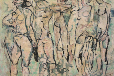 Fausto Pirandello. La magia del quotidiano-Foto: Fausto Pirandello - Bagnanti in acqua, 1961 olio su tavola, cm 104 x 137 - firmato in basso a sinistra Pirandello Roma, collezione privata Fausto Pirandello. La magia del quotidiano-Foto: Fausto Pirandello - Bagnanti in acqua, 1961 olio su tavola, cm 104 x 137 - firmato in basso a sinistra Pirandello Roma, collezione privata