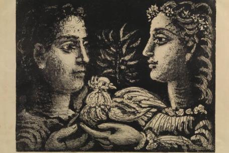La Jeunesse (II). [Vallauris], Pablo Picasso, 23 maggio 1950. Prova del primo stato.Litografia originale stampata in inchiostro nero 65x50 cm, Collezione privata