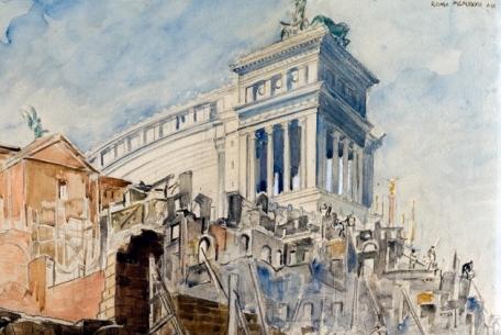 Maria Barosso, artista e archeologa nella Roma in trasformazione-Foto: Maria Barosso, Demolizione delle case in Via Cremona al Foro di Cesare Maria Barosso, artista e archeologa nella Roma in trasformazione-Foto: Maria Barosso, Demolizione delle case in Via Cremona al Foro di Cesare