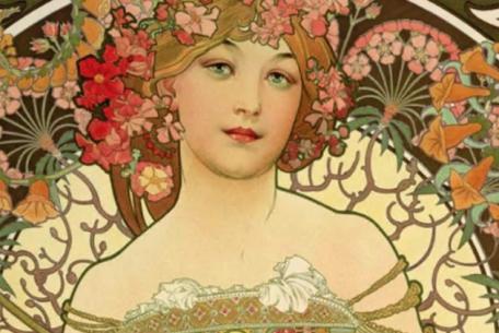 Mucha-Foto: Alphonse Mucha, Reverie, 1896 – litografia - 68x50 cm, Collezione privata
