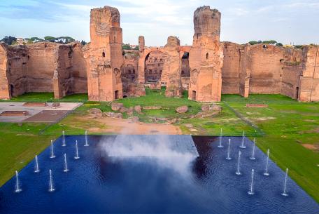 Specchio d'acqua alle Terme di Caracalla Ph. Fabio Caricchia, MiC-Soprintendenza Speciale di Roma