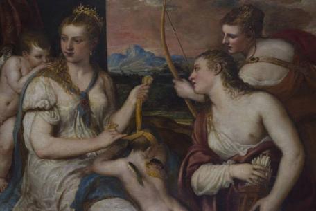 Tiziano Vecellio, Venere che benda Amore, olio su tela,116x184 cm, ©Galleria Borghese