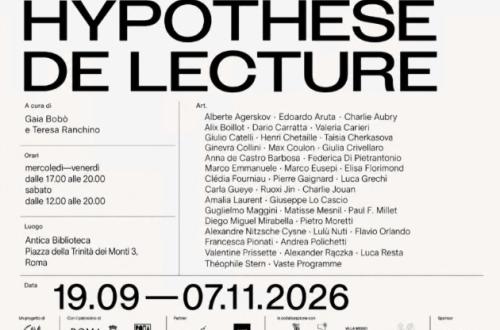 Hypothèse de lecture, mostra d'arte contemporanea-Foto: locandina ufficiale della mostra