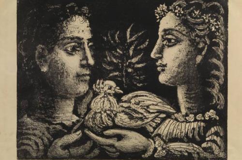 La Jeunesse (II). [Vallauris], Pablo Picasso, 23 maggio 1950. Prova del primo stato.Litografia originale stampata in inchiostro nero 65x50 cm, Collezione privata