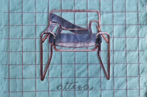 Piero Angelo Orecchioni, Attese, 2024. Stampa fotografica su tela, smalto, acrilico Piero Angelo Orecchioni, Attese, 2024. Stampa fotografica su tela, smalto, acrilico