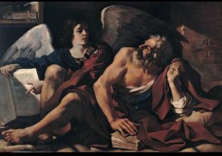 Angeli - Messaggeri, custodi e viandanti, le sublimi creature dall'Antico al Contemporaneo-Foto: Guercino, San Matteo e l’Angelo (1622), olio su tela, inv. PC55, Pinacoteca Capitolina Angeli - Messaggeri, custodi e viandanti, le sublimi creature dall'Antico al Contemporaneo-Foto: Guercino, San Matteo e l’Angelo (1622), olio su tela, inv. PC55, Pinacoteca Capitolina