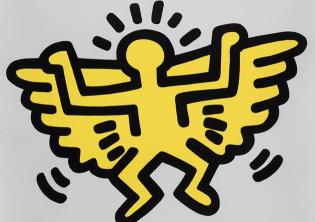 Keith Haring, Icons / Icone, 1990, Serigrafia su carta con goffratura, 53,5 × 63,5 cm, © Keith Haring Foundation, Courtesy of Nakamura Keith Haring Collection