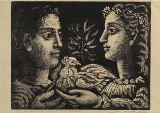 La Jeunesse (II). [Vallauris], Pablo Picasso, 23 maggio 1950. Prova del primo stato.Litografia originale stampata in inchiostro nero 65x50 cm, Collezione privata