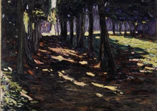 Vassily Kandinsky, Park von Saint-Cloud, dunkle Allee (Le Parc de Saint-Cloud,allée ombragée) 1906, Huile sur toile, 48x65 cm, Legs de Nina Kandinsky, 1981, Centre Pompidou, Parigi, Musée national d’art moderne – Centre de création industrielle