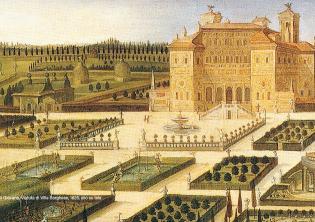 Ville e giardini di Roma: una corona di delizie-Foto: Joseph Heinz il Giovane, Veduta di Villa Borghese, 1625 circa, olio su tela, collezione privata