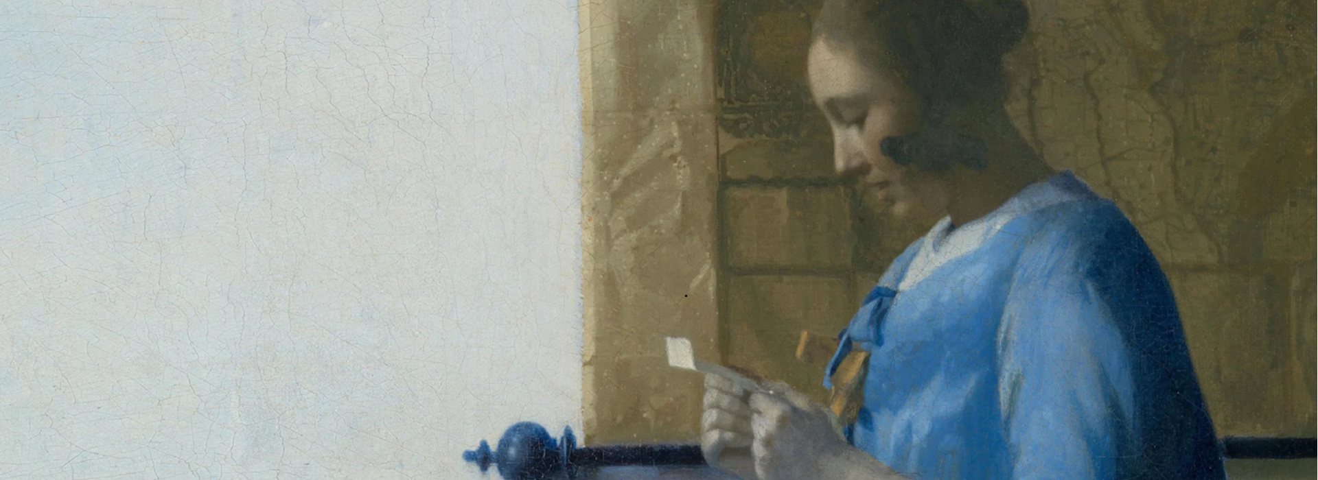 Johannes Vermeer. Donna in blu che legge una lettera